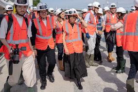 Rachida Dati visit the site of the Centre Pompidou Francilien - Massy AJ