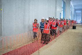 Rachida Dati visit the site of the Centre Pompidou Francilien - Massy AJ