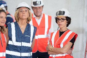 Rachida Dati visit the site of the Centre Pompidou Francilien - Massy AJ