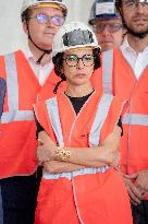 Rachida Dati visit the site of the Centre Pompidou Francilien - Massy AJ