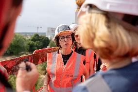 Rachida Dati visit the site of the Centre Pompidou Francilien - Massy AJ