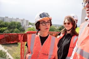 Rachida Dati visit the site of the Centre Pompidou Francilien - Massy AJ
