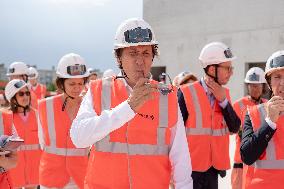 Rachida Dati visit the site of the Centre Pompidou Francilien - Massy AJ