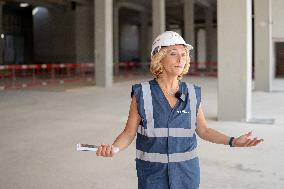 Rachida Dati visit the site of the Centre Pompidou Francilien - Massy AJ