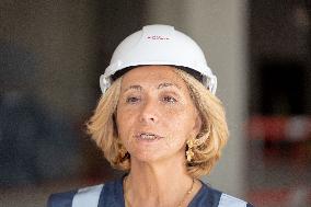 Rachida Dati visit the site of the Centre Pompidou Francilien - Massy AJ