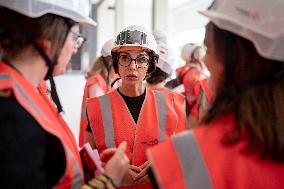 Rachida Dati visit the site of the Centre Pompidou Francilien - Massy AJ