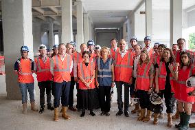 Rachida Dati visit the site of the Centre Pompidou Francilien - Massy AJ
