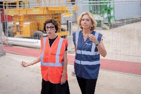Rachida Dati visit the site of the Centre Pompidou Francilien - Massy AJ