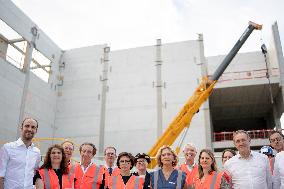 Rachida Dati visit the site of the Centre Pompidou Francilien - Massy AJ