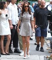 Natalie Portman Filming On The Good Sex Movie Set - NYC