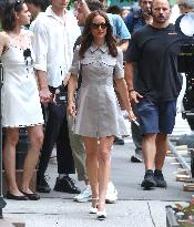 Natalie Portman Filming On The Good Sex Movie Set - NYC