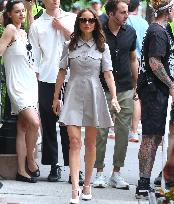Natalie Portman Filming On The Good Sex Movie Set - NYC