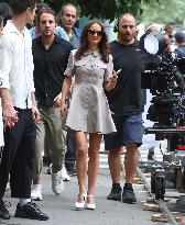 Natalie Portman Filming On The Good Sex Movie Set - NYC