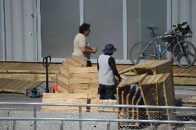Preparation of The Bercy Site for The Opening of Swimming in The Seine - Paris