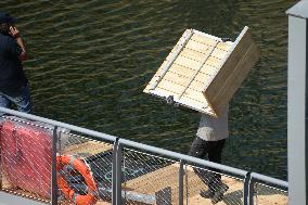Preparation of The Bercy Site for The Opening of Swimming in The Seine - Paris