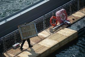 Preparation of The Bercy Site for The Opening of Swimming in The Seine - Paris