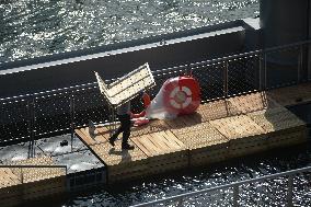 Preparation of The Bercy Site for The Opening of Swimming in The Seine - Paris