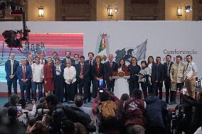 Mexican President Claudia Sheinbaum Holds Briefing Conference - Mexico