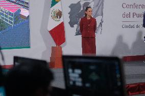 Mexican President Claudia Sheinbaum Holds Briefing Conference - Mexico