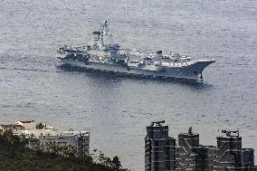 Chinese aircraft carrier visits Hong Kong