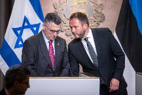 Press conference of Gideon Sa'ar and Margus Tsahkna
