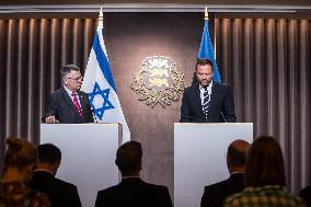 Press conference of Gideon Sa'ar and Margus Tsahkna