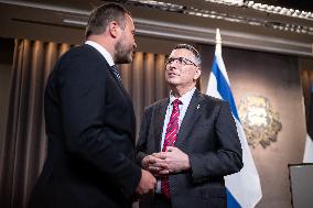 Press conference of Gideon Sa'ar and Margus Tsahkna