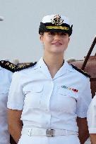 Crown Princess Leonor arrives to Gijon onboard of Juan Sebastian de Elcano