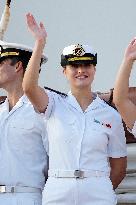 Crown Princess Leonor arrives to Gijon onboard of Juan Sebastian de Elcano