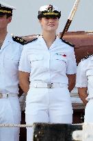 Crown Princess Leonor arrives to Gijon onboard of Juan Sebastian de Elcano