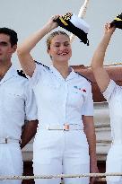 Crown Princess Leonor arrives to Gijon onboard of Juan Sebastian de Elcano