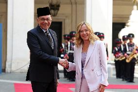 Meloni and Anwar Bin Ibrahim Meet in Rome - Italy