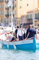 Christian Estrosi On The Electric Boat Shuttle Of The Port Of Nice