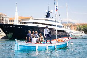 Christian Estrosi On The Electric Boat Shuttle Of The Port Of Nice