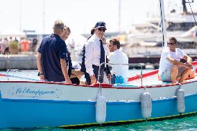Christian Estrosi On The Electric Boat Shuttle Of The Port Of Nice