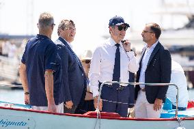 Christian Estrosi On The Electric Boat Shuttle Of The Port Of Nice