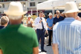 Christian Estrosi On The Electric Boat Shuttle Of The Port Of Nice