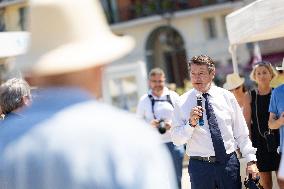 Christian Estrosi On The Electric Boat Shuttle Of The Port Of Nice