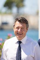 Christian Estrosi On The Electric Boat Shuttle Of The Port Of Nice