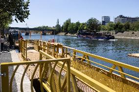 Construction of safe bathing area for swimming in the Seine - Paris RL
