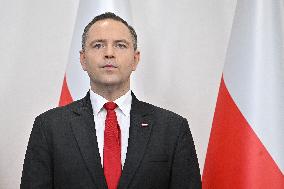 Polish President Elect Karol Nawrocki Press Conference - Warsaw