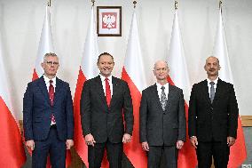 Polish President Elect Karol Nawrocki Press Conference - Warsaw