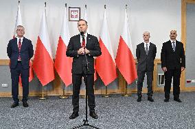 Polish President Elect Karol Nawrocki Press Conference - Warsaw
