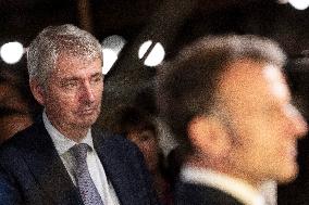 President Macron At cellar of the Roquefort Societe - Roquefort-sur-Soulzon