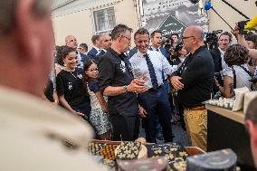 President Macron At cellar of the Roquefort Societe - Roquefort-sur-Soulzon