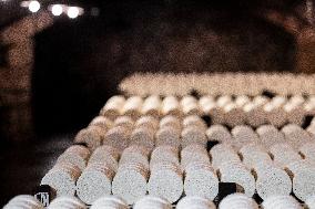 President Macron At cellar of the Roquefort Societe - Roquefort-sur-Soulzon