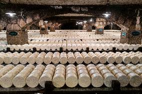 President Macron At cellar of the Roquefort Societe - Roquefort-sur-Soulzon