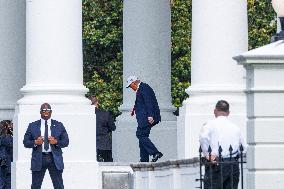 DC: President Donald Trump Departs White House for Iowa