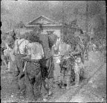 Devastation at the west end of Miyuki Bridge (Close-up)