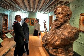 Macron Visits the Renew Claude Debussy's House - Saint-Germain-en-Laye